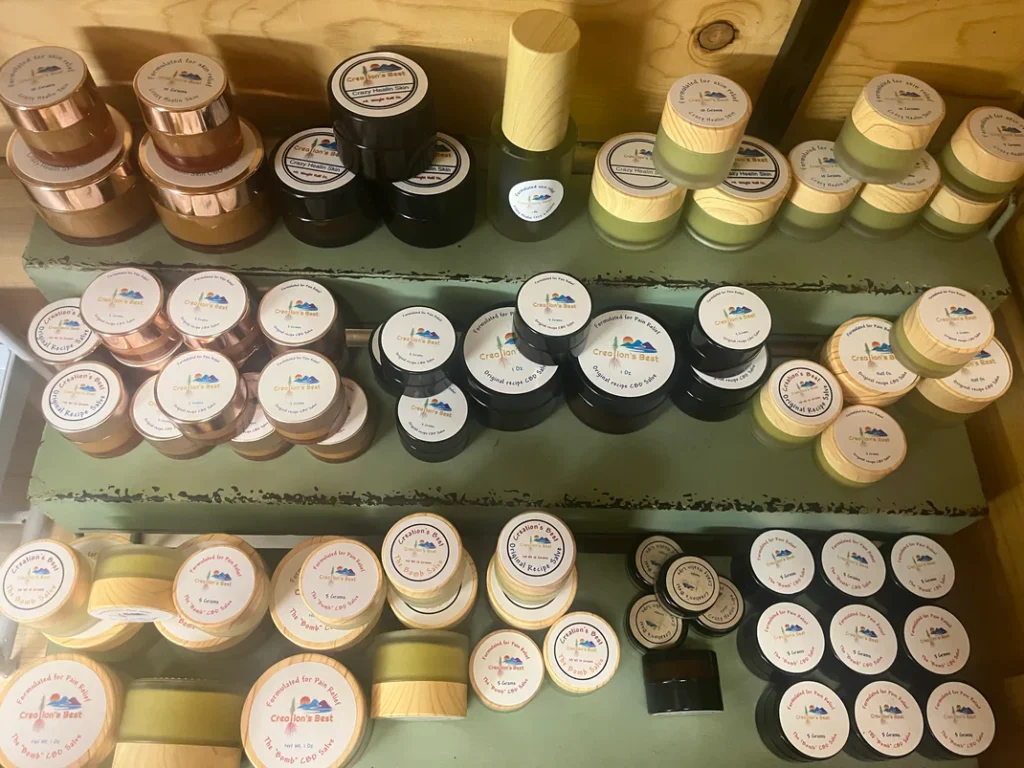 Collection of CBD products from Creations Best in Humboldt County California